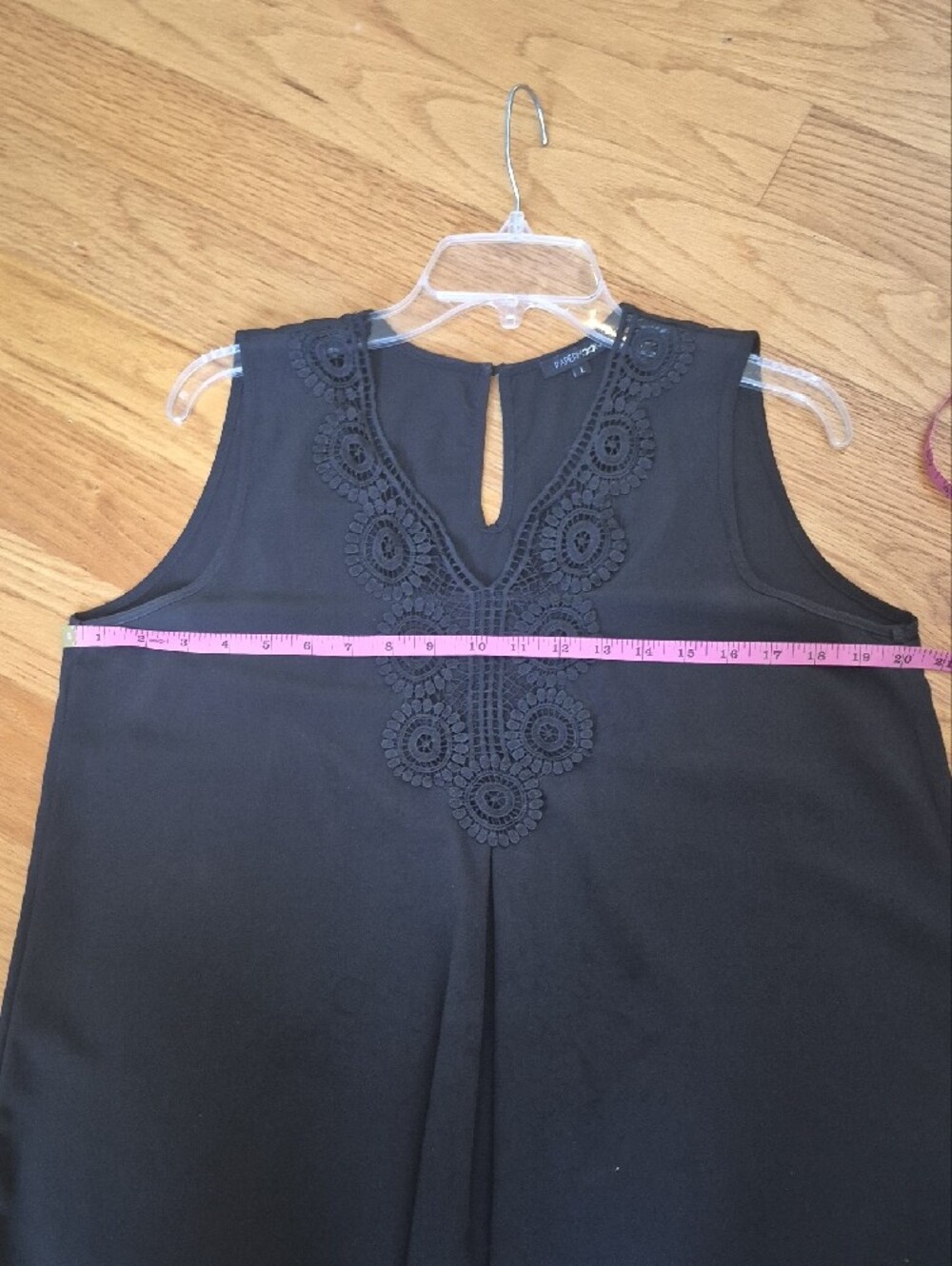 Papermoon Sleeveless Black Crochet-Trim Blouse - L - Picture 7 of 8